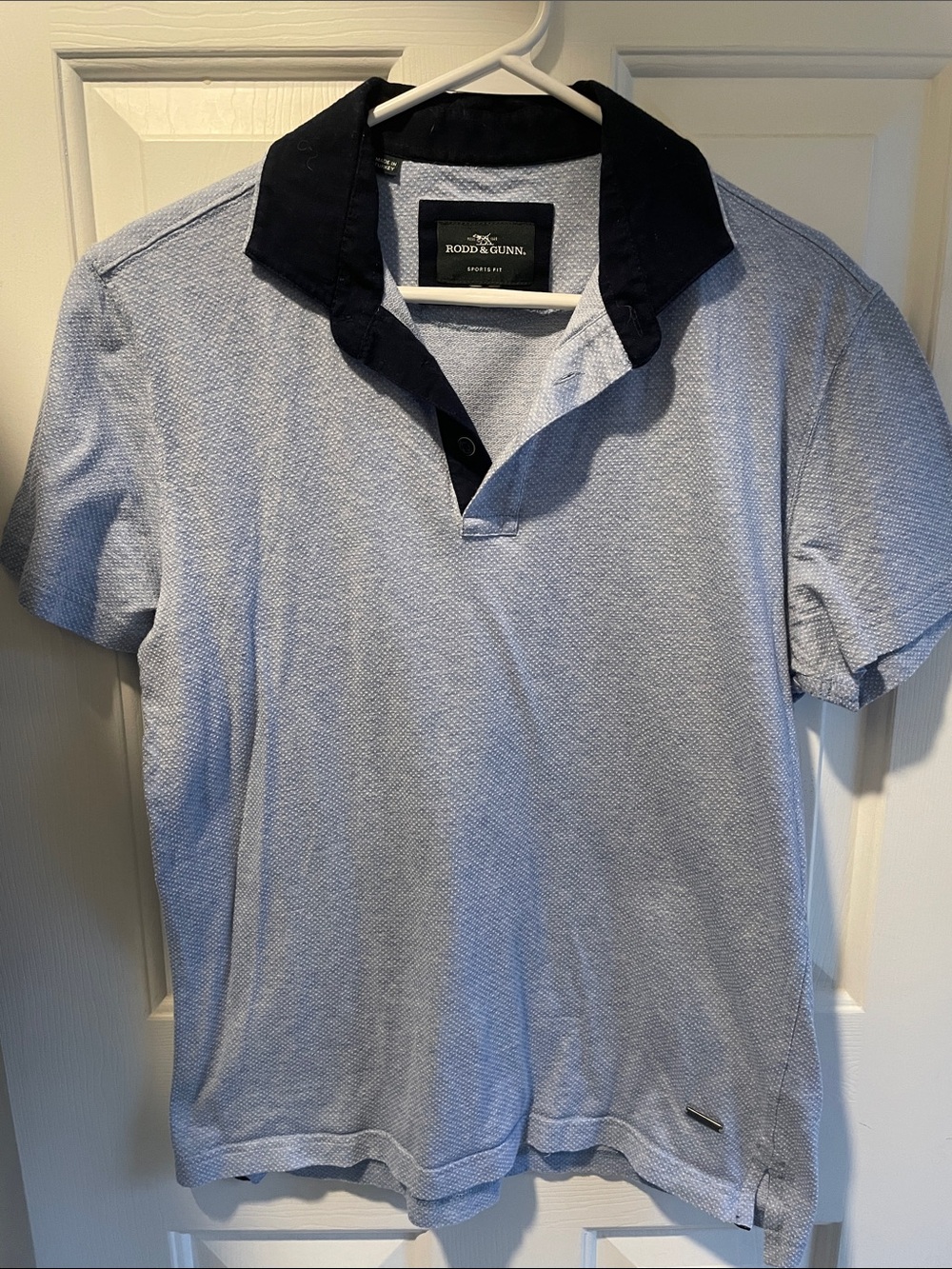 Rodd & Gunn Light Blue Polo with Navy Contrast Collar